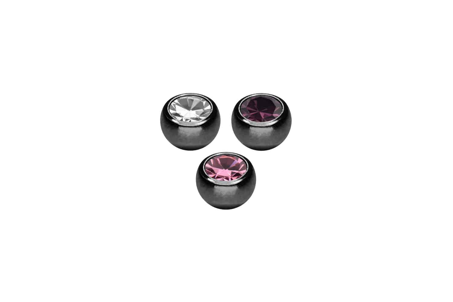 SET Chirurgenstahl Schraubkugel KRISTALL von Piercingline